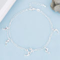 Dolphin Charm Bead Anklet Bracelet for Women – Stylish Silver Tone Ankle Chain Fashion Jewellery.