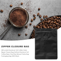 200Pcs Matt Aluminum Foil Coffee Valve Zipper Closure Bag Vertical Aluminum Foil 250G Black.