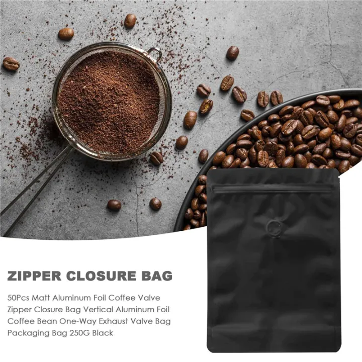 200Pcs%20Matt%20Aluminum%20Foil%20Coffee%20Valve%20Zipper%20Closure%20Bag%20Vertical%20Aluminum%20Foil%20250G%20Black%20-%20Image%203
