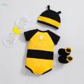 Honey Bee Romper Suit Fancy Dress up Clothes Set Cute Cosplay Outfits for For Newborns. 
