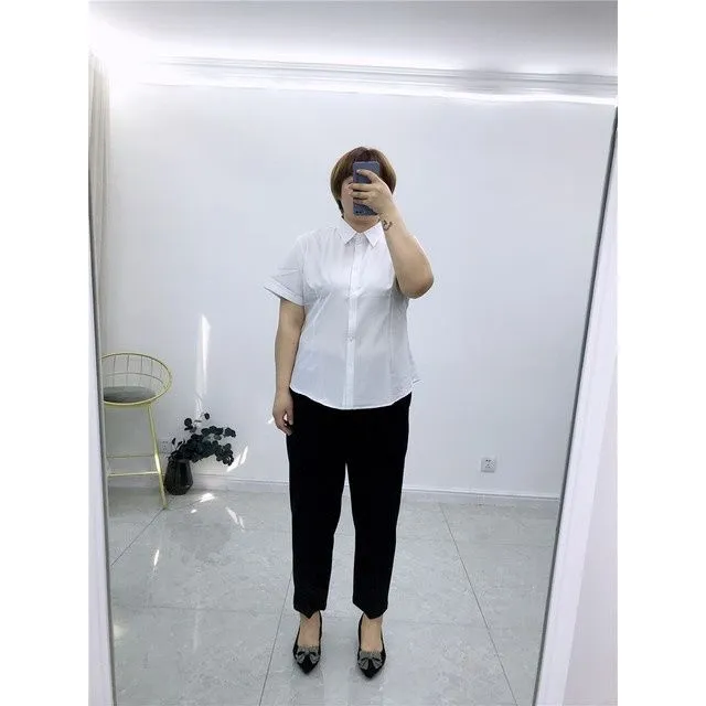 Large%20Size%20Women's200Catty%20Bust140Thin%20Stretch%20Formal%20Wear%20Professional%20White%20Shirt%20Women's%20plus-Sized%20White%20-%20Image%203