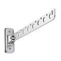 Folding Wall Mounted Clothes Hanger, Clothes Hook with Swing Arm Holder Clothing Hanging System, Closet Storage Organizer Heavy Duty Drying Rack(8 Holes) , Wall-mounted drying rack - Silver. 