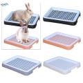 Rabbit Training Pan Cage with Toilet Tray for Hamster Guinea Pigs black.