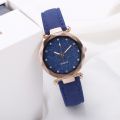 [ROZEE]Korean Fashion Women leather Starry Sky Quartz Watch Luxury Ladies Watch. 