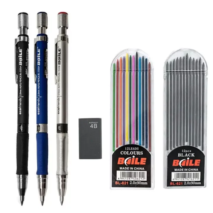 2.0%20mm%20Mechanical%20Pencils%20Set%202B%20Automatic%20Student%20Pencils%20Gray/color%20Pencil%20Leads%20School%20Pens%20Supplies%20for%20Drawing%20Office%20-%20Image%203