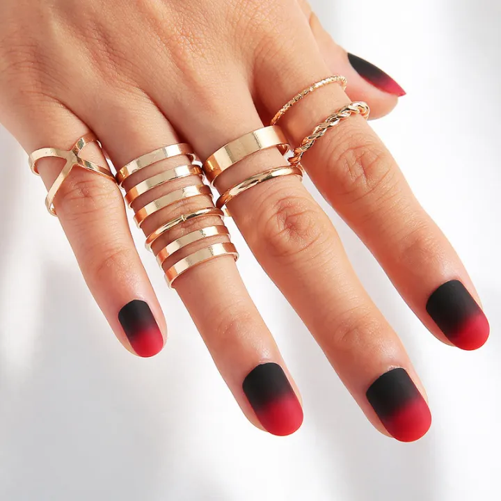 Finger%20Ring%20Set%20Fashionable%20%20Rings%20for%20women's%20fashion-8%20Pcs%20Set%20-%20Image%204
