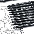 BRADOO- Sipa 8Pcs Black Thin Liner Pens Mini Liner Fineliner Drawing Pens for Artist Illustration Technical Drawing Office Documents.