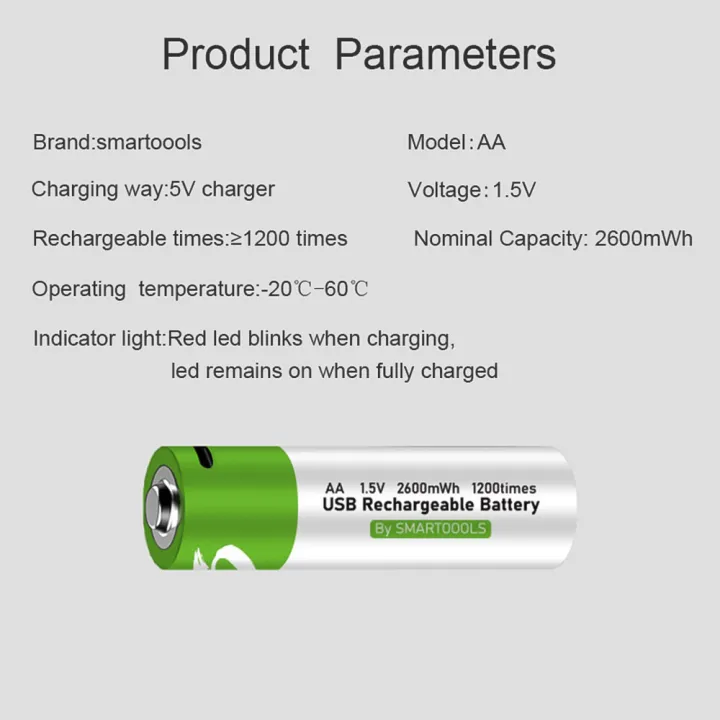 Super Rechargeable Battery 2600 mwh AA / 750 mwh AAA in 1 TYPE C USB CABLE RECHARGEABLE BATTERY 1.5V AA/AAA USB-C TYPE-C AA Battery 4 pcs/AAA BATTERY - 2 pcs