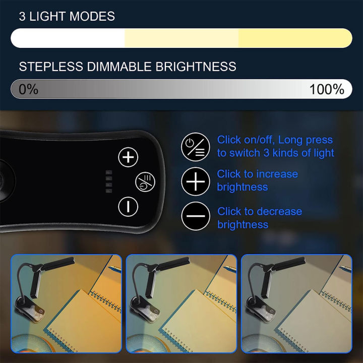 14%20LED%20Clip%20On%20Book%20Light%203%20Colors%208%20Brightness%20Usb%20Rechargeable%20Night%20Light%20Portable%20Reading%20Light%20Book%20Lamp%20Mini%20Desk%20Lamp%20-%20Image%203