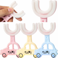 Car/Taxi Style U-Shape Baby Toothbrush Children Toothbrush With Handle Silicone Oral Care Cleaning Brush For Kids. 