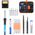 KOGEEK Electric Soldering Iron Kit 60W Adjustable Temperature Welding Tool with 5 Piece Solder Iron Tips Portable PU Carry Bag US Plug. 