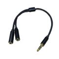 AUX Cable Jack 3.5MM Audio Cable Male to Double Female Stereo Audio Cable Nylon Braided Headphone Splitter Y Type Audio Cable.