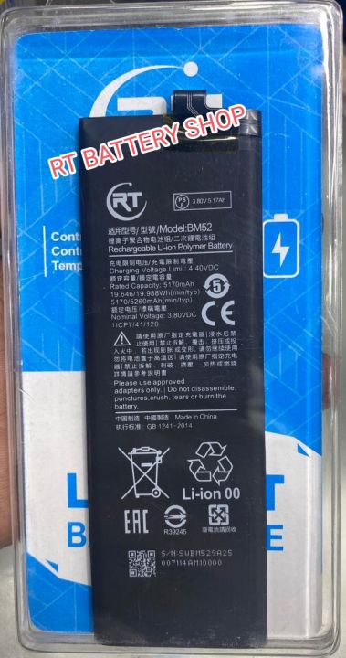 RT - BM52 Battery Replacement for Xiaomi Mi Note 10 Lite / Mi Note 10 Pro / CC9 Pro - 5260mAh