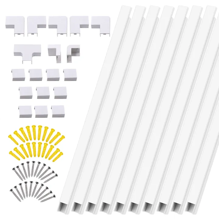 10Pcs PVC Cord Duct Raceway Wall Cable Management Electric Cache Cable ...
