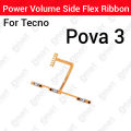 Tecno Pova 2 3 Power on / off Switch Button Side Volume Up Down Buttons Flex Cable Replacement Parts.