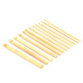 12x Crochet Hooks Bamboo Craft Knitting Needles For Crocheting Shawl ZR. 