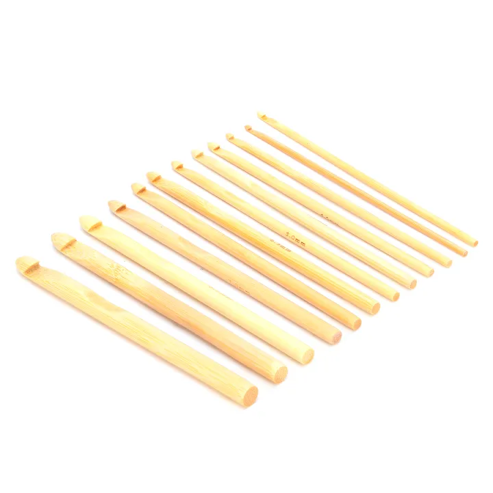 12x%20Crochet%20Hooks%20Bamboo%20Craft%20Knitting%20Needles%20For%20Crocheting%20Shawl%20ZR%20-%20Image%204
