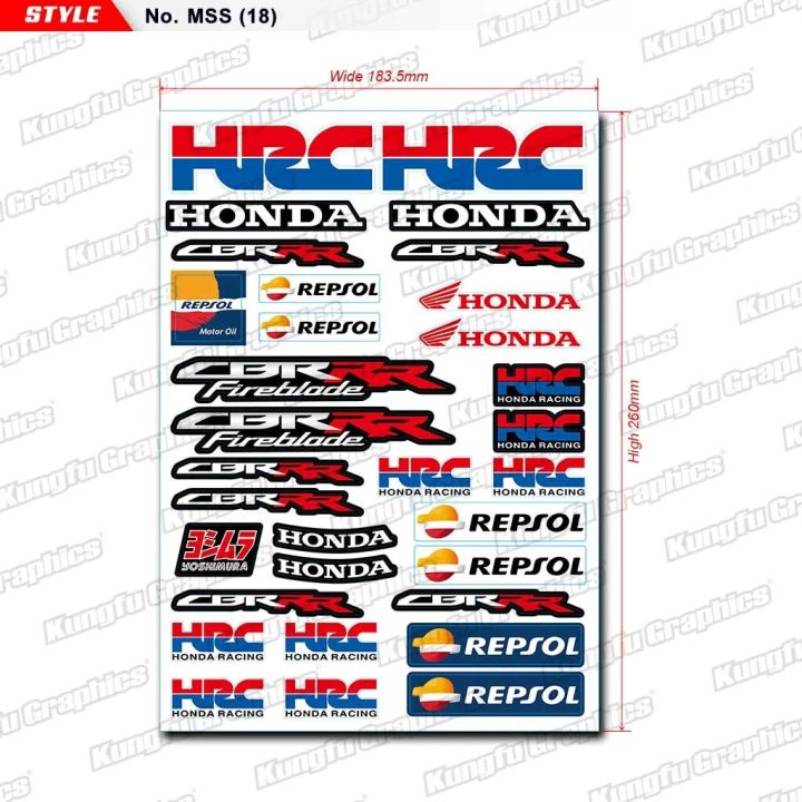 【Mary DAI Store】MSS (18)+KUNGFU GRAPHICS LOGO Stickers Self Adhesive Motocross Racing Decals Decor for BRIDGESTONE Motorcycle Dirt Turning