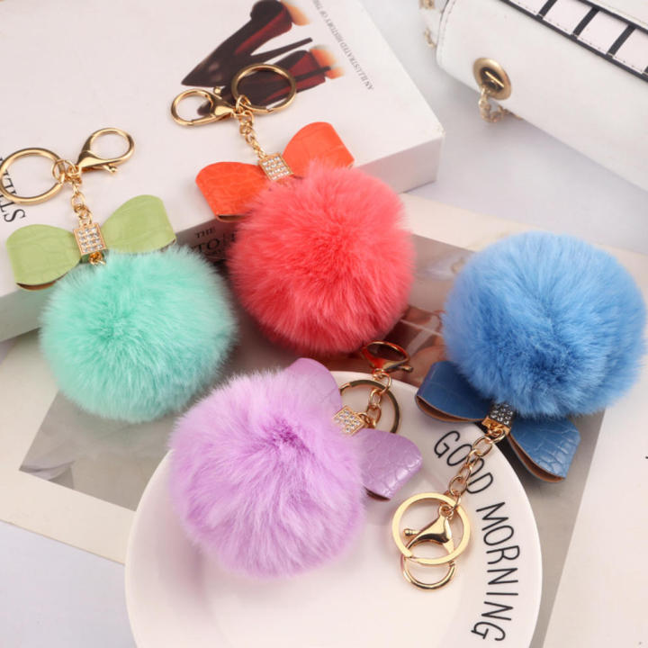Keychain Bag Pendant Pom Pom Keychain Keyring Wallet Accessory