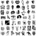 10/30/50PCS Black White Gothic Style Horror Skeleton Graffiti Stickers DIY Laptop Luggage Guitar Skateboard Car Decal Kid Toy F3. 