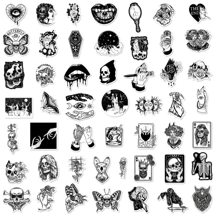 10/30/50PCS%20Black%20White%20Gothic%20Style%20Horror%20Skeleton%20Graffiti%20Stickers%20DIY%20Laptop%20Luggage%20Guitar%20Skateboard%20Car%20Decal%20Kid%20Toy%20F3%20-%20Image%202