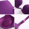 Seamless Bra Backless Invisible Plunge Deep V Low Cut Push Up Back Bra Push Up Gather Plunge Bras. 