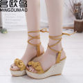 Women's Wedge Sandals Summer2022New Korean Style All-Matching Strap Platform Shoes with Fairy Dress Shoes High Heels.