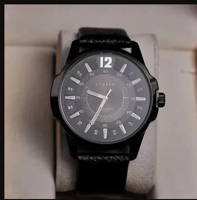New Leather Analog Unique Casual Watch for Men