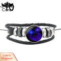(New)Punk Uniex 12 Contulation Charm Multilayer Braid Faux Leather Bracelet.