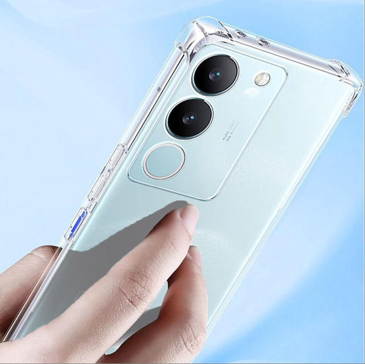 For vivo V29e Silicone Case Crystal Clear Soft TPU Ultra-Thin Transparent Flexible Protective Mobile Phone Back Cover