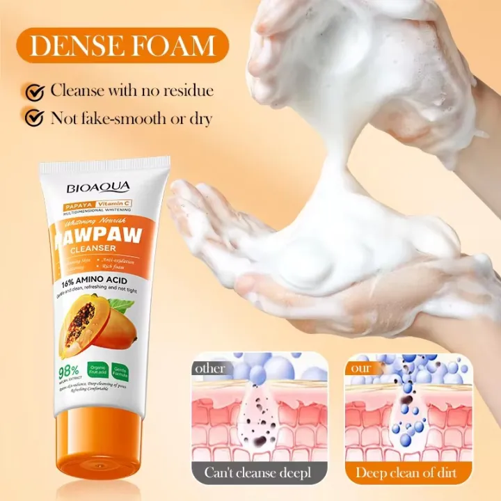 BIOAQUA%20papaya%20Vitamin%20C%20Whitning%20&%20Nourish%20PAWPAW%20Face%20Cleanser-%20100g%20-%20Image%203