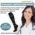 Varicose Veins Compression Socks Fit For Golf Rugby Hiking Sports For Anti Fatigue Driving Travel Flight Black Women Men Socks. 