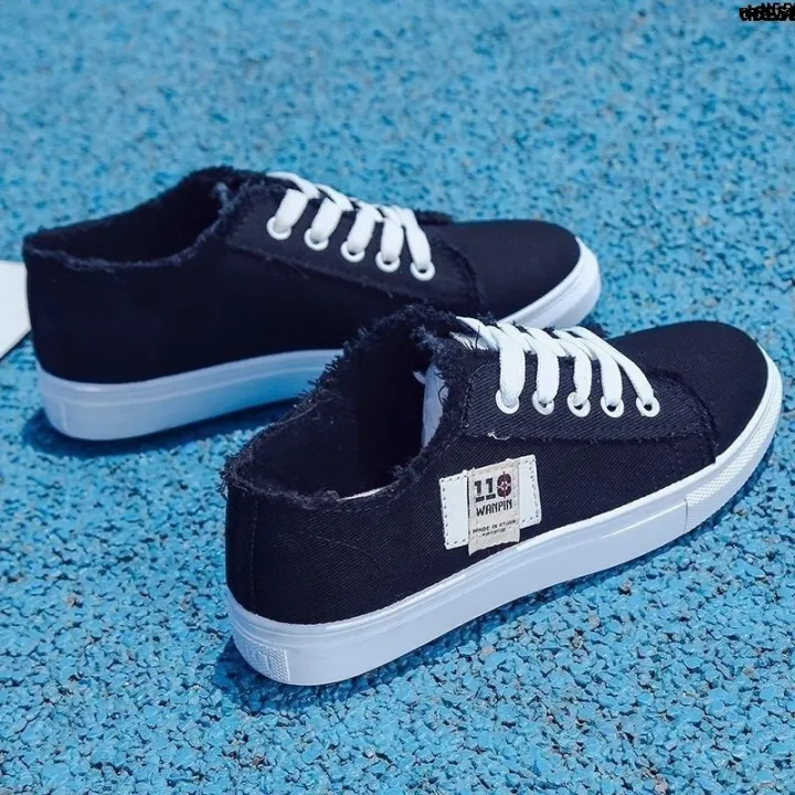 New%20Korean%20Style%20Women's%20White%20Shoes%20%EF%B9%A4%20Flat%20Bottom%20*%20Lazy%20People%20without%20Students%20%EF%B8%B8%20Canvas%20Shoes%20%EF%B9%95%EF%B9%82%20Spring%20and%20Summer%20#%EF%B9%8F%20Half%20Back%20Slip-on%20%C2%B7%20-%20Image%204