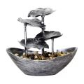 Relaxation Indoor Waterfall Fountain Tabletop Water Fountain LED Light for Home Office Room Desktop Decoration B.