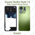 For Xiaomi Redmi Note 14 Side Frame + Back Panel Housing + Camera Glass Back shell Replacement Spare Parts. 