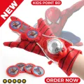 Spiderman Toys for Kids (4 Pcs Web Launcher Plastic Toys & Spiderman Gloves 1 Pcs with Wrist 1 Launcher Toys Set Special Birthday Gift for Boys and Girls). 