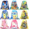 Pokemon Kids Birthday Party Non-woven Fabrics Bag Boy Favors Dragon Ball Bag Hello Kitty Drawstring Bag New Years Party Supplies. 