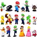 6-48pcs/set Super Mario Bros PVC Action Figure Toys Dolls Model Set Luigi Yoshi Donkey Kong Mushroom for kids birthday gifts. 