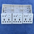 Electric Combined Multi Socket 8 Pin Socket 3 Pcs With 3 Gang Box. 