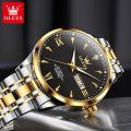 OLEVS  automatic mechanical   movementLuxurious stainless steel strap watch for men waterproof luminous calendar. 