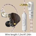 Hellodigi Q1Pro Retro Wood Grain In Ear Earphones Dynamic Stereo With Microphone Music Game Noise Reduction Wired Earphones.