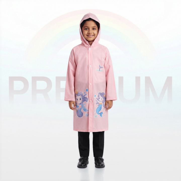Cute Mermaid Pink Rain Coat