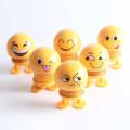Car Interior Simulation Shaking Head Toy Swinging Sinister Smile Emoji Expression Decor Ornament. 