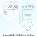 Braided Hose Kit Smart Bidets Ultra-Slim Nozzles Self Cleaning Adjustable Water Pressure Easy Install. 