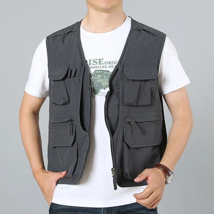 6XL%20Summer%20New%20Outdoor%20Vest%20Men%20Utility%20Tactical%20Multi-pocket%20Vest%20Techwear%20Outdoor%20Hiking%20Fishing%20Photography%20Safari%20Cargo%20Vest%20-%20Image%205