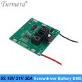 Turmera 5S 18V 21V 30A BMS Lithium Battery Board with Balance for 20V 24V Screwdriver Drill and Vacuum Cleaner Battery Pack Use. 