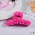 Women Hair Claw Plush Clip Cute Korean Fall Winter Solid Elegant Acrylic Furry Accessories Girls Faux Fur Hair Clamp Claw Clip. 