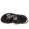 2021Men's Summer New Leather Sandals Men's Casual Beach Shoes Non-slip Slippers Two Sandals Men Sandals Leather Men Sandal Shoes. 