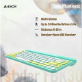 A4tech Fstyler FBK30 Multi-Mode Wireless Keyboard - 2.4G & Bluetooth Connection - Mobile/Tablets Stand - Round Keycaps - Compact Size - Compatible with Windows / Mac / iOS / Android - Quiet Key - English Layout. 
