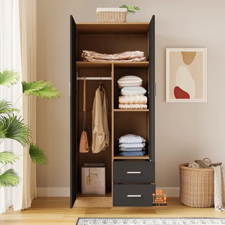Stylish%202%20Door%202%20Drawer%20Almirah%20Wardrobe%20with%20Hanging%20Rail%20Wooden%20Clothes%20Storage%20Cupboards%20Unit%20for%20Bedroom%20Furniture%20-%20Image%205